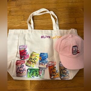 LaCroix Pink Cap and Tote Bag